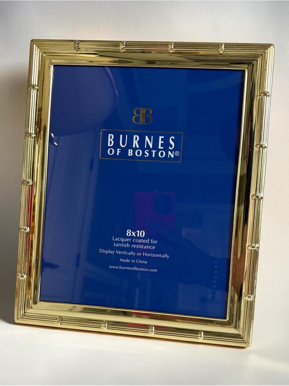 Burnes of Boston Gold  Bamboo 8x10 Picture Frame Vintage 2001 NWT Elegant Photo‎